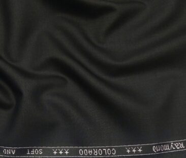 Raymond Men's Poly Viscose Unstitched Solids Suiting Fabric (Jet Black)