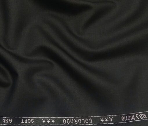 Raymond Men's Poly Viscose Unstitched Solids Suiting Fabric (Jet Black)