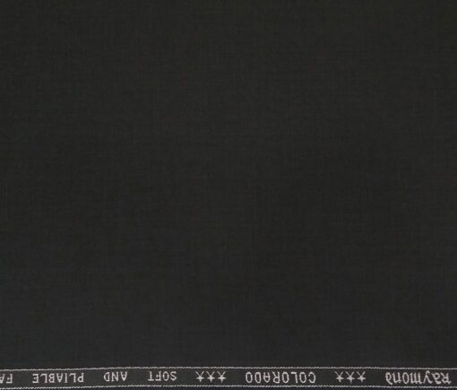Raymond Men's Poly Viscose Unstitched Solids Suiting Fabric (Jet Black)