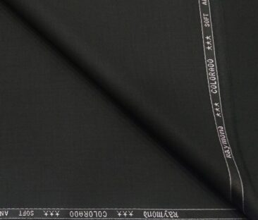 Raymond Men's Poly Viscose Unstitched Solids Suiting Fabric (Jet Black)
