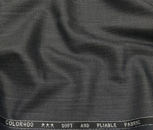 Raymond Men's Poly Viscose Unstitched Dotted Structured Suiting Fabric (Blueish Grey)