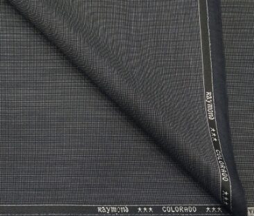Raymond Men's Poly Viscose Unstitched Dotted Structured Suiting Fabric (Blueish Grey)