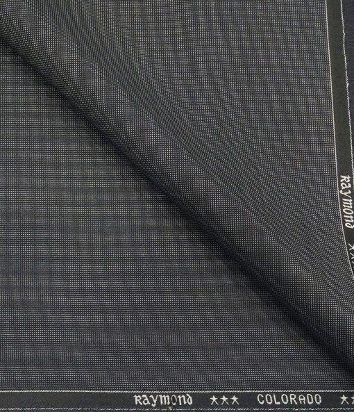 Raymond Men's Poly Viscose Unstitched Dotted Structured Suiting Fabric (Blueish Grey)