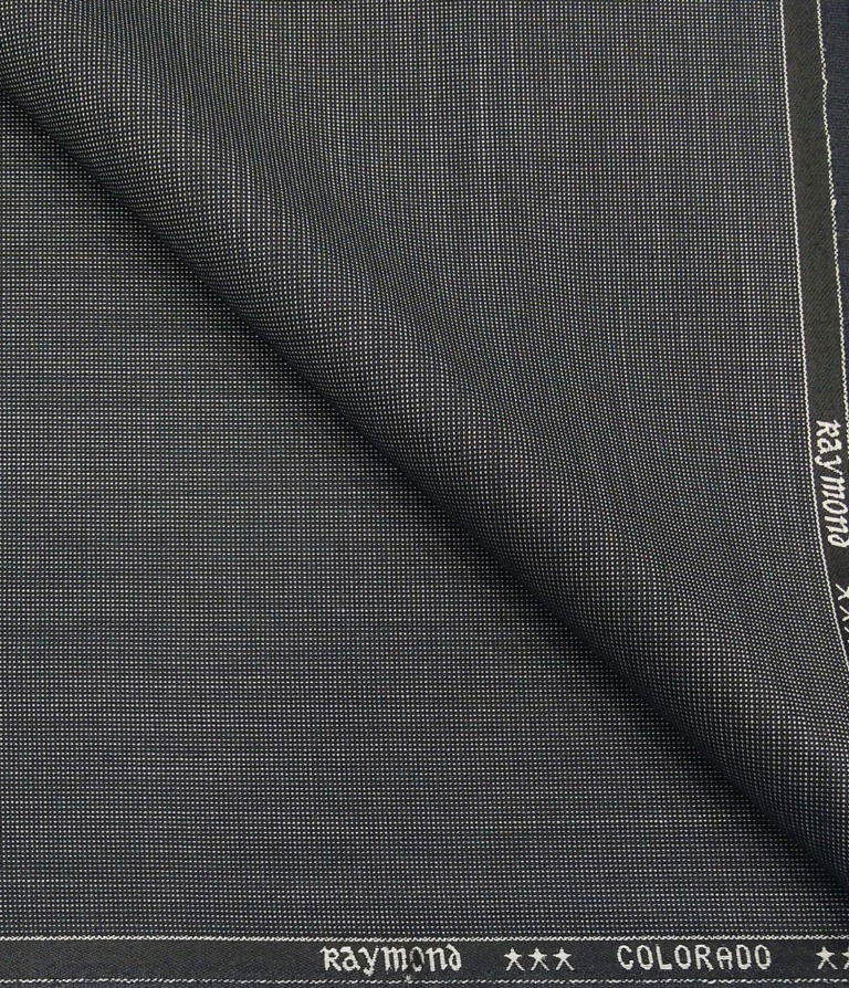 Raymond Men's Poly Viscose Unstitched Dotted Structured Suiting Fabric (Blueish Grey)