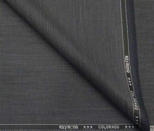Raymond Men's Poly Viscose Unstitched Dotted Structured Suiting Fabric (Blueish Grey)