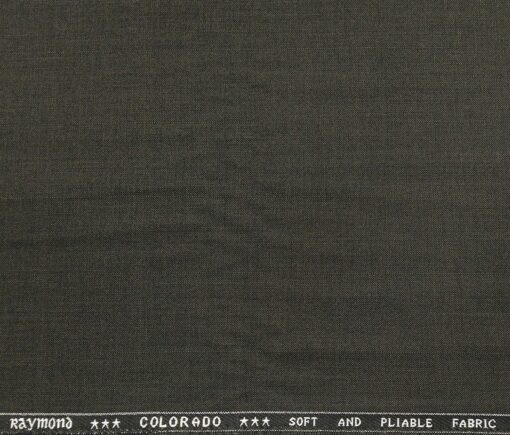 Raymond Men's Poly Viscose Unstitched Self Checks Suiting Fabric (Dark Green)
