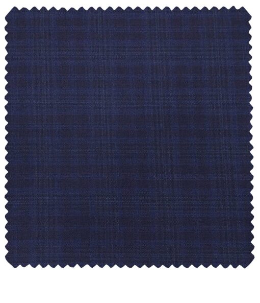 Raymond Men's Poly Viscose Unstitched Self Checks Suiting Fabric (Dark Royal Blue)
