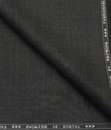 Raymond Men's Poly Viscose Unstitched Self Checks Suiting Fabric (Blackish Grey)