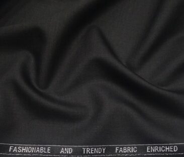 Raymond Men's Poly Viscose Unstitched Self Suiting Fabric (Black)