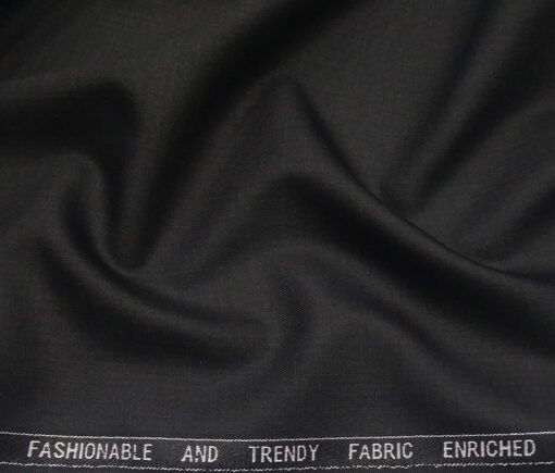 Raymond Men's Poly Viscose Unstitched Self Suiting Fabric (Black)