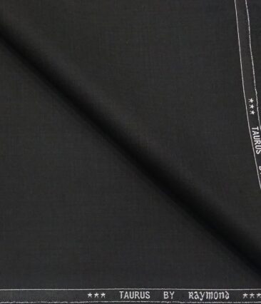 Raymond Men's Poly Viscose Unstitched Self Suiting Fabric (Black)
