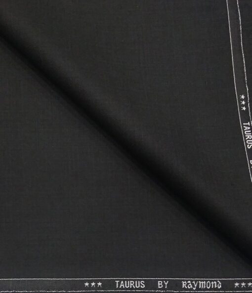 Raymond Men's Poly Viscose Unstitched Self Suiting Fabric (Black)