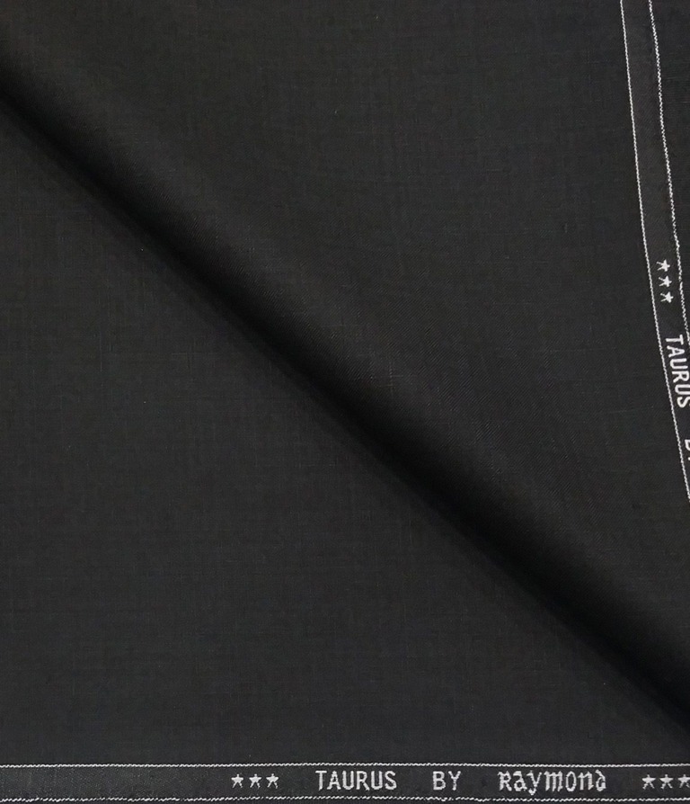 Raymond Men's Poly Viscose Unstitched Self Suiting Fabric (Black)