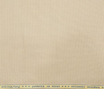 Raymond Men's Poly Viscose Unstitched Micro Checks Suiting Fabric (Beige)