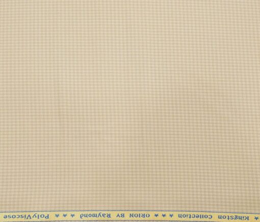 Raymond Men's Poly Viscose Unstitched Micro Checks Suiting Fabric (Beige)