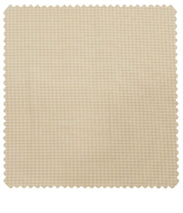 Raymond Men's Poly Viscose Unstitched Micro Checks Suiting Fabric (Beige)