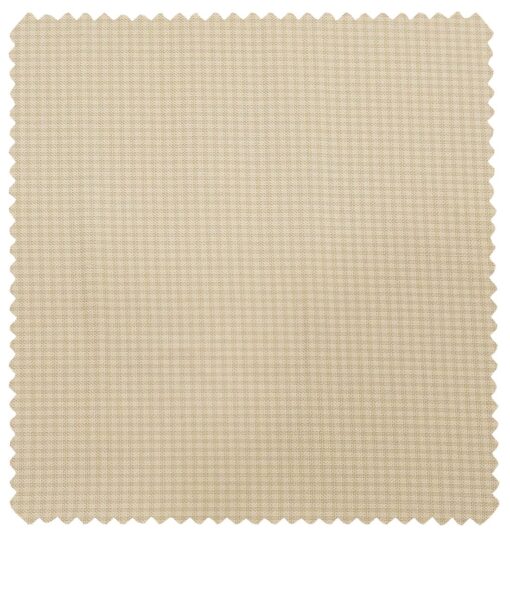 Raymond Men's Poly Viscose Unstitched Micro Checks Suiting Fabric (Beige)