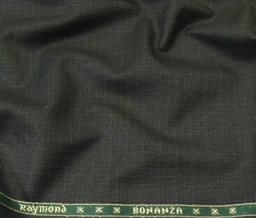Raymond Men's Poly Viscose Unstitched Self Design Suiting Fabric (Blackish Green)