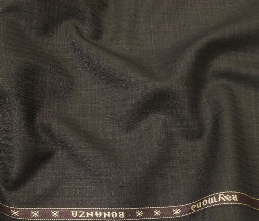 Raymond Men's Poly Viscose Unstitched Self Design Suiting Fabric (Brown)