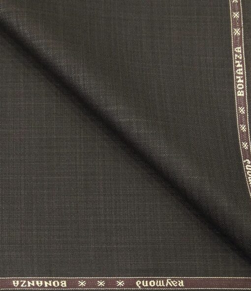 Raymond Men's Poly Viscose Unstitched Self Design Suiting Fabric (Brown)