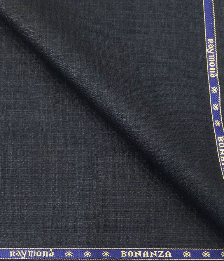 Raymond Men's Poly Viscose Unstitched Self Design Suiting Fabric (Dark Blue)