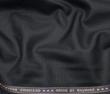 Raymond Men's Poly Viscose Unstitched Micro Checks Suiting Fabric (Dark Blue)