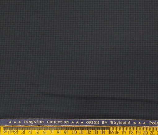 Raymond Men's Poly Viscose Unstitched Micro Checks Suiting Fabric (Dark Blue)