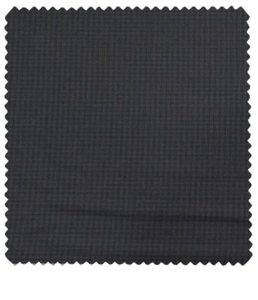 Raymond Men's Poly Viscose Unstitched Micro Checks Suiting Fabric (Dark Blue)