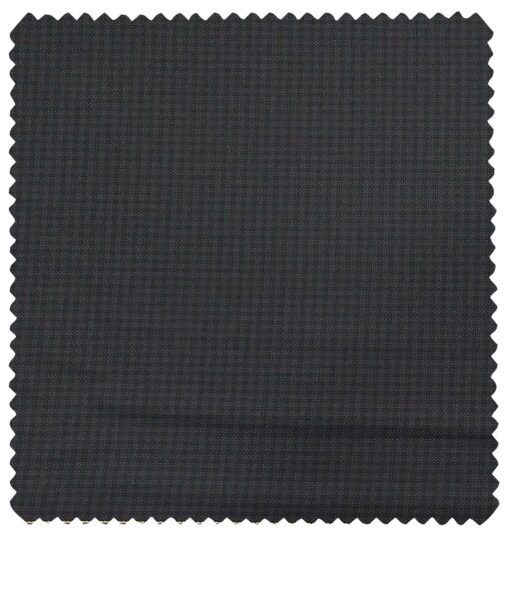 Raymond Men's Poly Viscose Unstitched Micro Checks Suiting Fabric (Dark Blue)