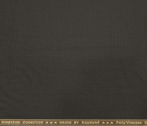 Raymond Men's Poly Viscose Unstitched Micro Checks Suiting Fabric (Dark Brown)
