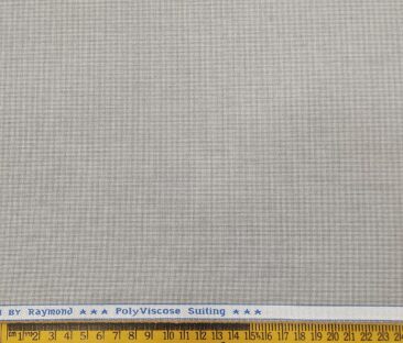 Raymond Men's Poly Viscose Unstitched Micro Checks Suiting Fabric (Light Grey)