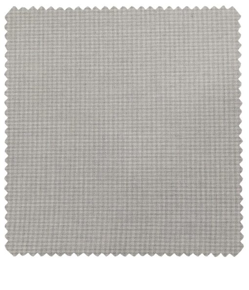Raymond Men's Poly Viscose Unstitched Micro Checks Suiting Fabric (Light Grey)