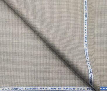 Raymond Men's Poly Viscose Unstitched Micro Checks Suiting Fabric (Light Grey)