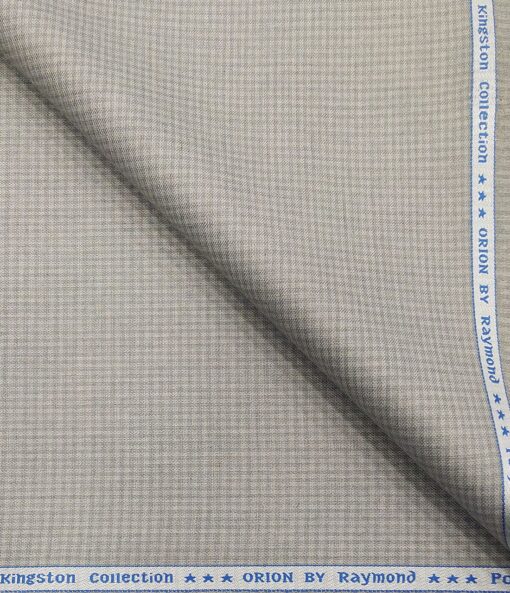 Raymond Men's Poly Viscose Unstitched Micro Checks Suiting Fabric (Light Grey)