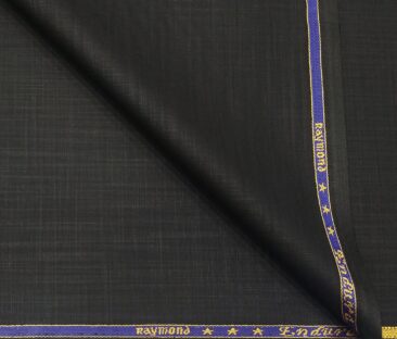 Raymond Men's Poly Viscose Unstitched Self Suiting Fabric (Black)