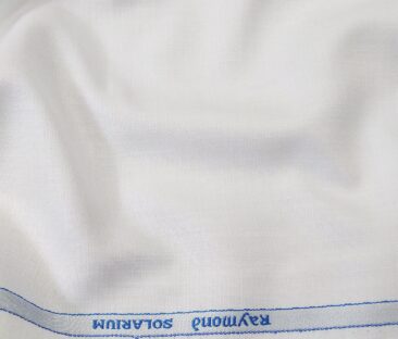 Raymond Men's Poly Viscose Unstitched Self Suiting Fabric (White)