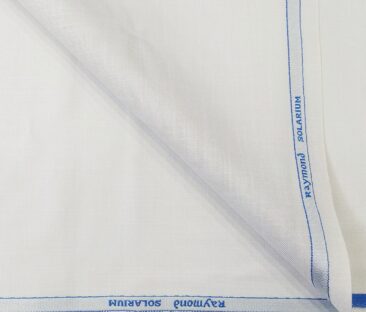 Raymond Men's Poly Viscose Unstitched Self Suiting Fabric (White)