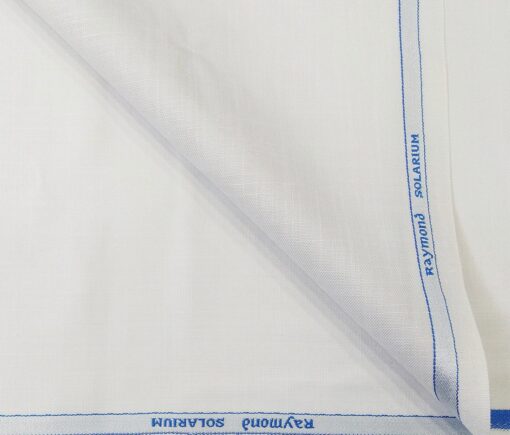 Raymond Men's Poly Viscose Unstitched Self Suiting Fabric (White)