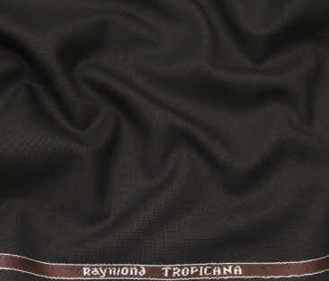 Raymond Men's Poly Viscose Unstitched Solids Suiting Fabric (Dark Brown)