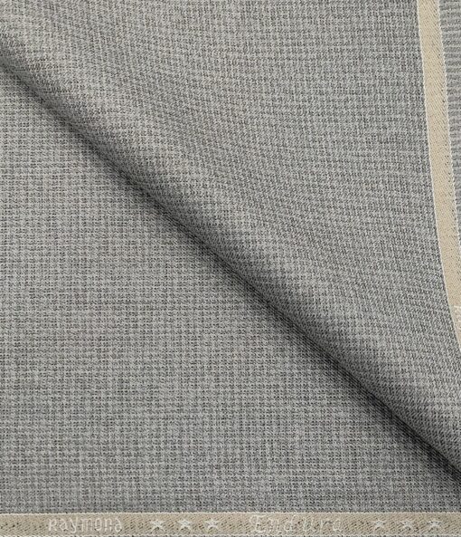 Raymond Men's Poly Viscose Unstitched Self Design Suiting Fabric (Light Worsted Grey)