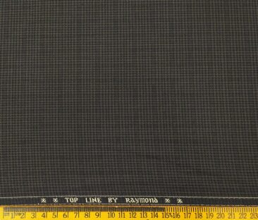Raymond Men's Poly Viscose Unstitched Houndshooth Cum Checks Suiting Fabric (Dark Brown)