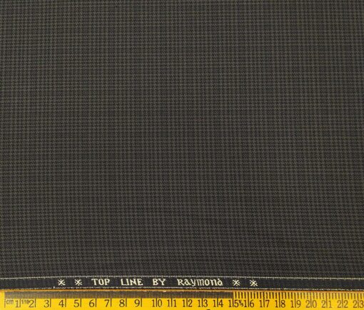 Raymond Men's Poly Viscose Unstitched Houndshooth Cum Checks Suiting Fabric (Dark Brown)