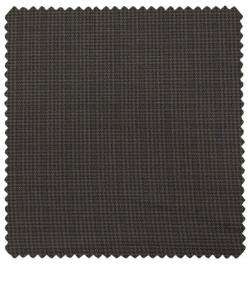 Raymond Men's Poly Viscose Unstitched Houndshooth Cum Checks Suiting Fabric (Dark Brown)