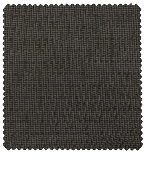 Raymond Men's Poly Viscose Unstitched Houndshooth Cum Checks Suiting Fabric (Dark Brown)