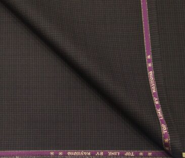 Raymond Men's Poly Viscose Unstitched Houndshooth Cum Checks Suiting Fabric (Dark Wine)