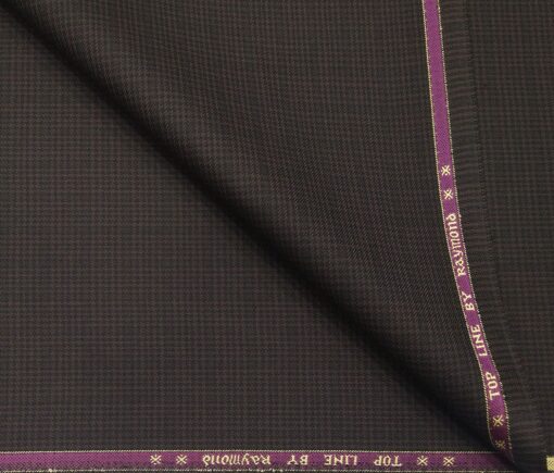 Raymond Men's Poly Viscose Unstitched Houndshooth Cum Checks Suiting Fabric (Dark Wine)