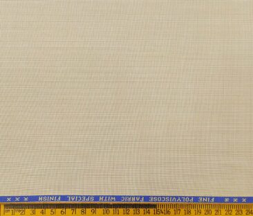 Raymond Men's Poly Viscose Unstitched Self Checks Suiting Fabric (Beige)