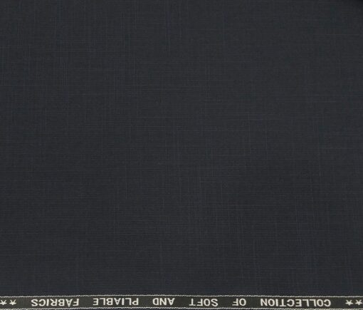 Raymond Men's Poly Viscose Unstitched Self Design Suiting Fabric (Dark Blue)