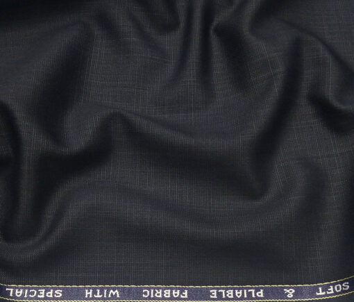 Raymond Men's Poly Viscose Unstitched Self Design Suiting Fabric (Dark Blue)