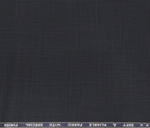 Raymond Men's Poly Viscose Unstitched Self Design Suiting Fabric (Dark Blue)
